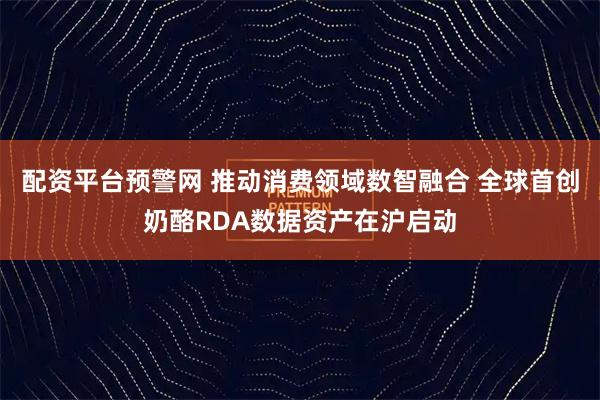 配资平台预警网 推动消费领域数智融合 全球首创奶酪RDA数据资产在沪启动